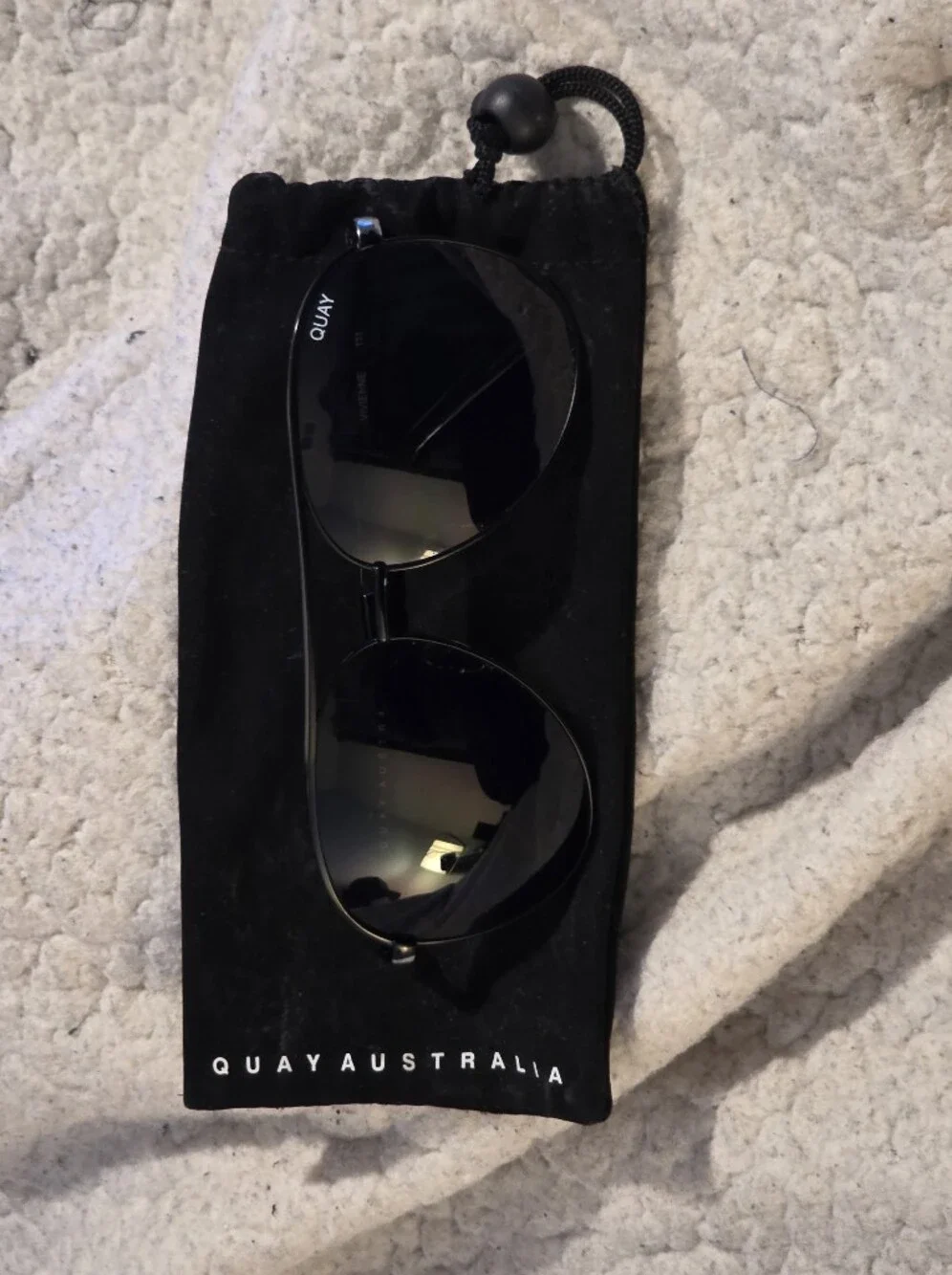 Quay Australia Black Aviator Sunglasses - Men's Dark Lens Shades